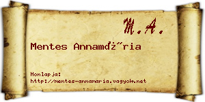 Mentes Annamária névjegykártya
